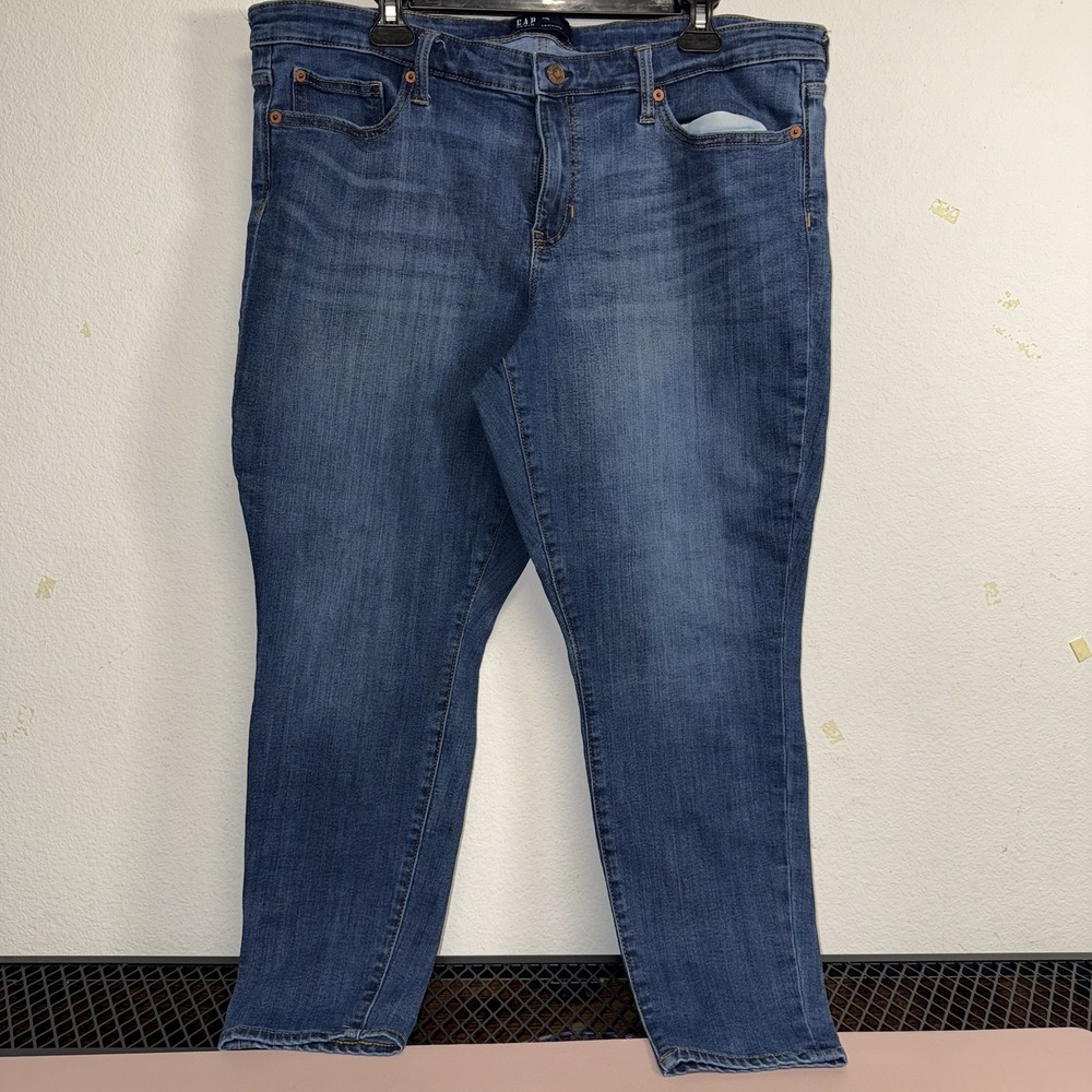 Gap Jeans Womens 18/34R Medium Indigo Legging‎ Stretch Denim Preppy